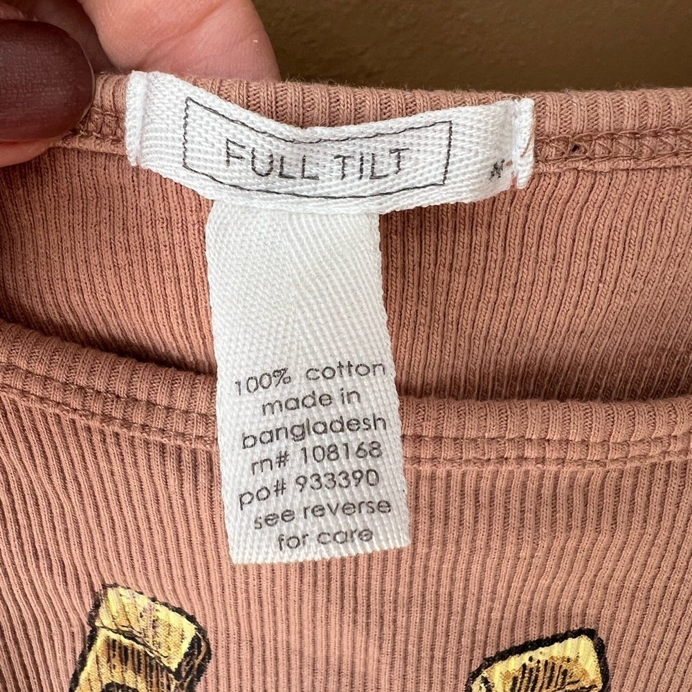 Full Tilt Lucky Me Women's Tan Tank Top Ruched Size M Western Festival - Picture 3 of 6